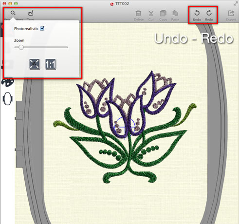 View actual size, fit it to the screen, Undo & Redo